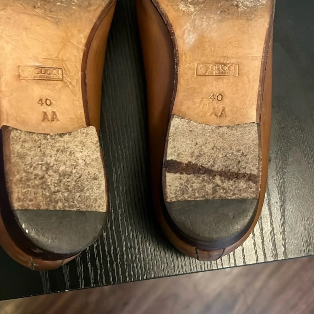 Gucci Tan Leather Tassel Loafers Women's Classic Vintage Size 9AA - Picture 10 of 13